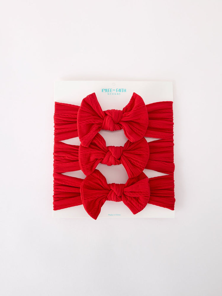 Baby Girl Bow Headband Same Color 3 Piece Set