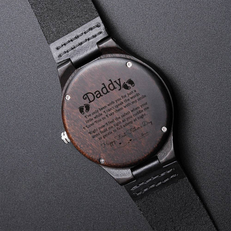 Gift For New Dad Expecting Dad From The Bump Unborn Baby - I Love You Already Engraved Watch Fathers Day Birthday Gift Engraved Wooden Watch