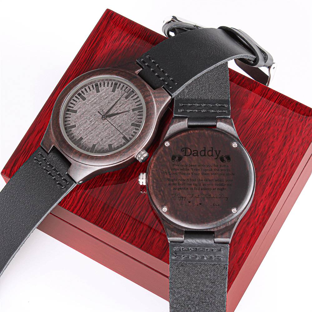 Gift For New Dad Expecting Dad From The Bump Unborn Baby - I Love You Already Engraved Watch Fathers Day Birthday Gift Engraved Wooden Watch